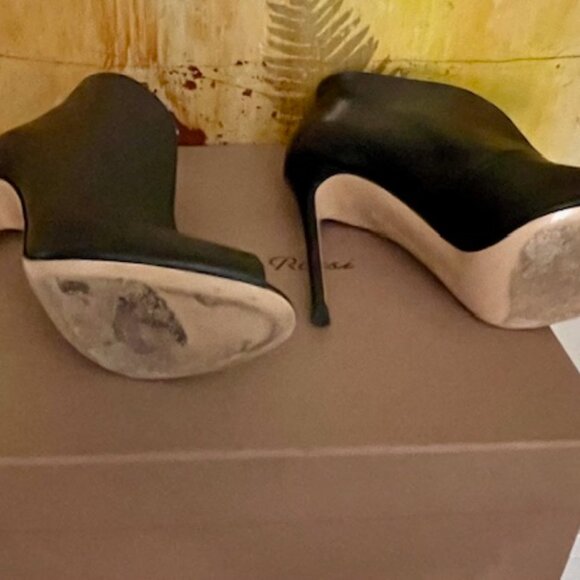 Gianvito Rossi Vamp Bootie Vitello Black Leather Heels 37.5 IT (Women's 7 1/2) - Picture 10 of 10